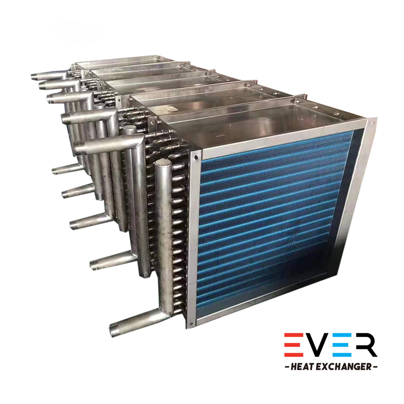 Industrial fin tube condenser for ammonia-based systems